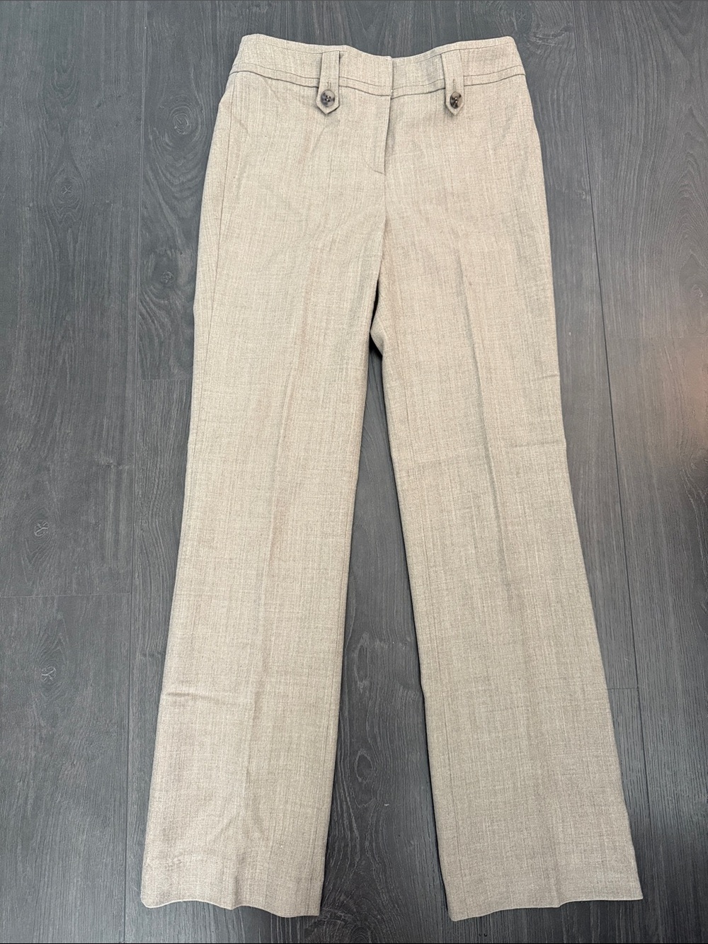 Le Chateau - Women's Wool Blend Wide-Leg Dress Pants in Light Beige